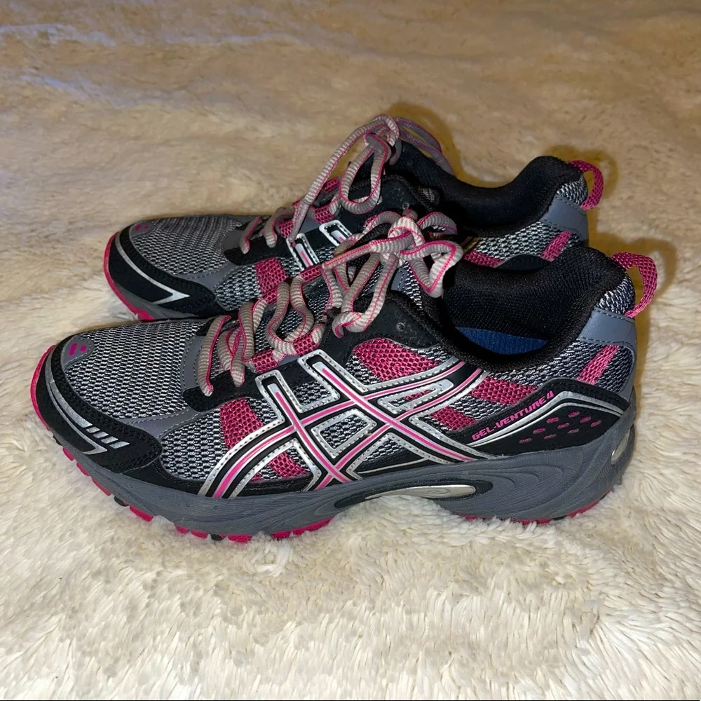 ASICS GEL VENTURE LADIES RUNNING SHOES SIZE 7 - Picture 2 of 9